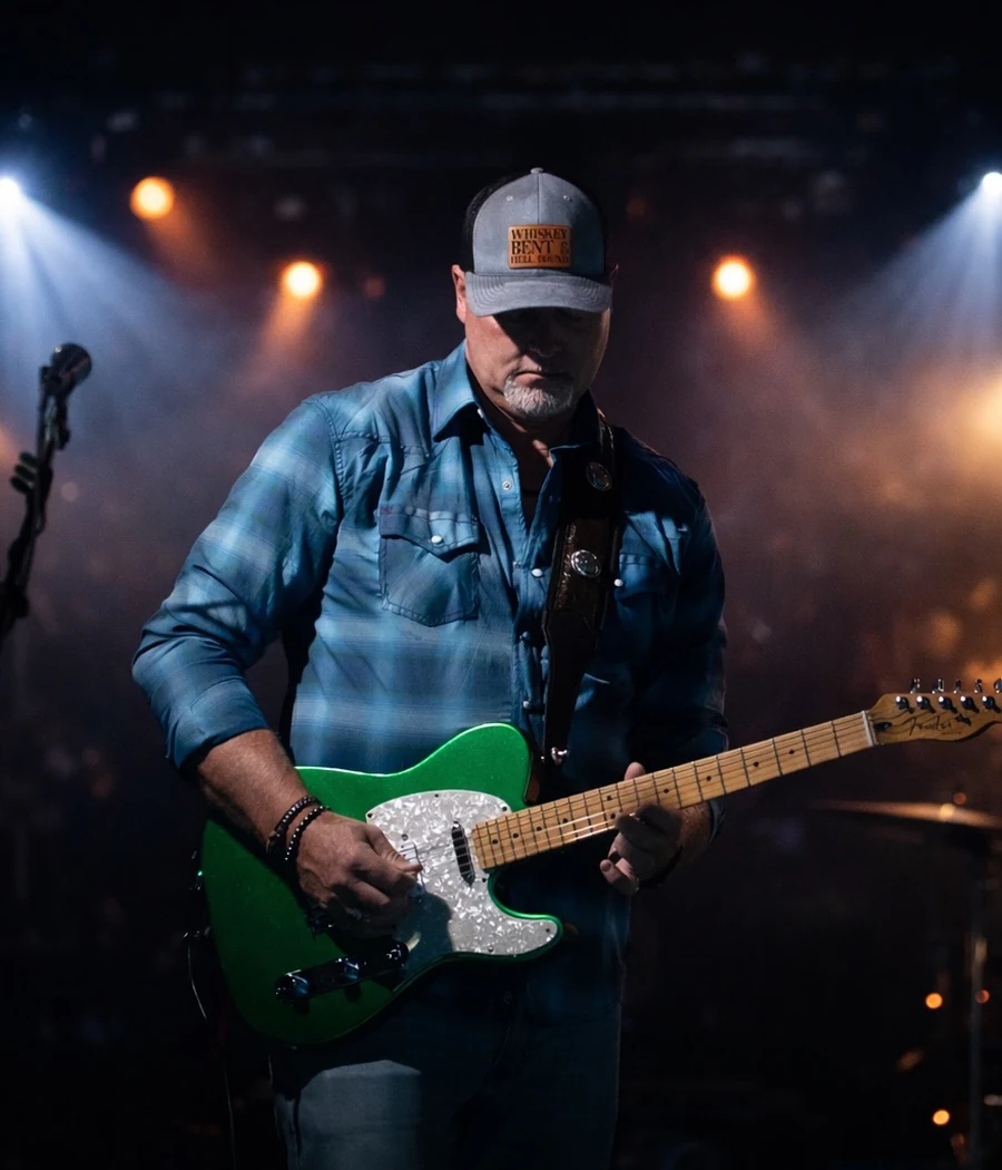 Kenny Wayne Burton performing on lead guitar